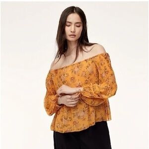 Aritzia Wilfred Talence Off-the-Shoulder Blouse- Floral